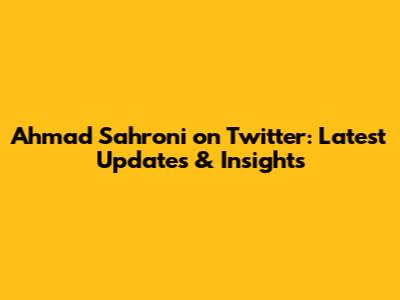 Ahmad Sahroni on Twitter: Latest Updates & Insights