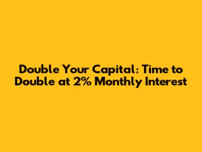 Double Your Capital: Time to Double at 2% Monthly Interest