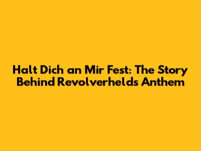 Halt Dich an Mir Fest: The Story Behind Revolverheld's Anthem