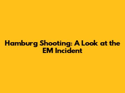 Hamburg Shooting: A Look at the EM Incident