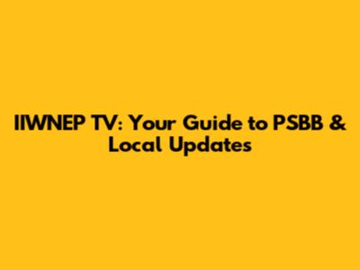 IIWNEP TV: Your Guide to PSBB & Local Updates