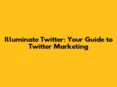 Illuminate Twitter: Your Guide to Twitter Marketing