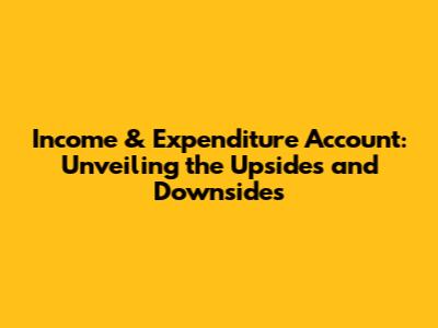 Income & Expenditure Account: Unveiling the Upsides and Downsides