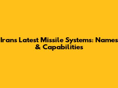 Iran's Latest Missile Systems: Names & Capabilities