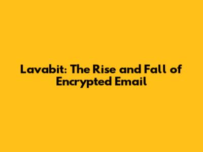 Lavabit: The Rise and Fall of Encrypted Email