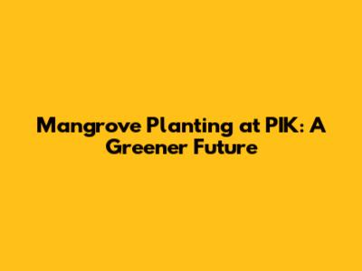 Mangrove Planting at PIK: A Greener Future