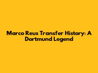 Marco Reus Transfer History: A Dortmund Legend