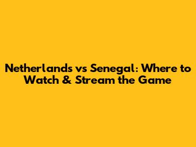 Netherlands vs Senegal: Where to Watch & Stream the Game