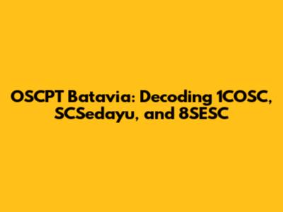 OSCPT Batavia: Decoding 1COSC, SCSedayu, and 8SESC