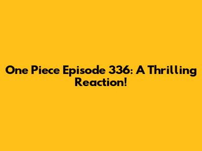 One Piece Episode 336: A Thrilling Reaction!