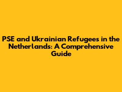 PSE and Ukrainian Refugees in the Netherlands: A Comprehensive Guide