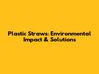 Plastic Straws: Environmental Impact & Solutions