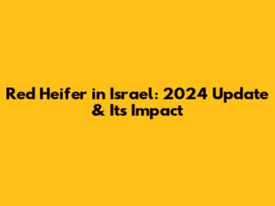 Red Heifer in Israel: 2024 Update & Its Impact