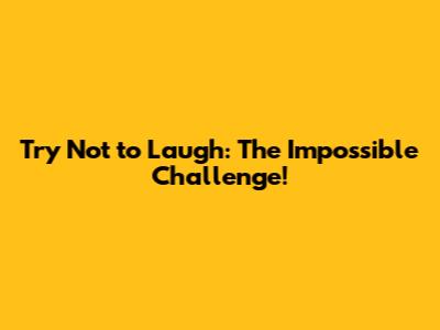 Try Not to Laugh: The Impossible Challenge!