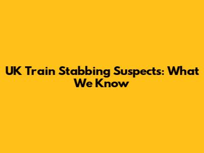 UK Train Stabbing Suspects: What We Know