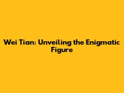 Wei Tian: Unveiling the Enigmatic Figure