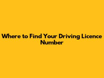 Where to Find Your Driving Licence Number