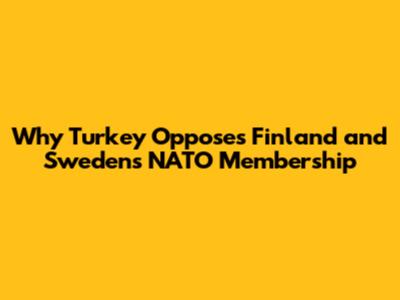 Why Turkey Opposes Finland and Sweden's NATO Membership