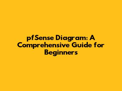 pfSense Diagram: A Comprehensive Guide for Beginners
